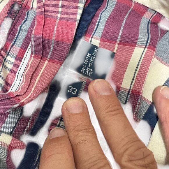 Polo Ralph Lauren Shorts Mens Size 33 Plaid Khakis Chino Flat Front - Picture 3 of 7